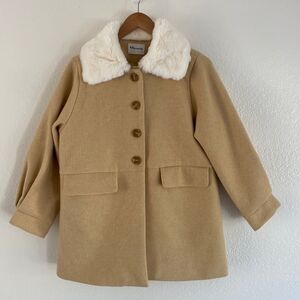 K.S. Be Your Style Pea Coat Baloon Sleeves Yellow Size 7